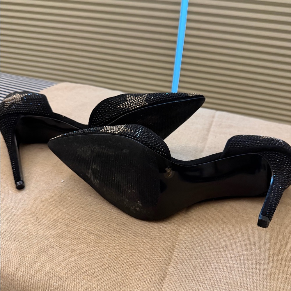INC International Concepts Black and Silver Sparkle Studded Heels - Picture 4 of 4
